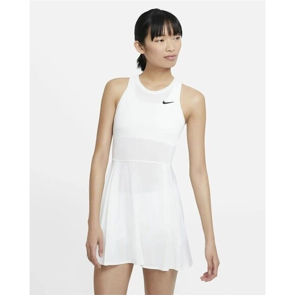 Nike Court Dri-FIT Slim Fit Advantage Tennis Exercise Dress White Size 1X NWTs - Picture 1 of 12